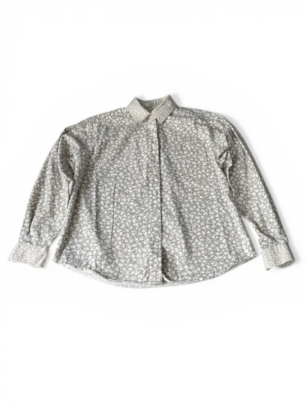 Cambridge Dry Goods Women’s Grey Floral Button-Up Shirt - Size: 8 - Picture 2 of 9